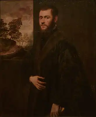 Le Tintoret, Portrait d'un jeune gentilhomme, vers 1550-1570, huile sur toile,110&nbsp;×&nbsp;90&nbsp;cm.