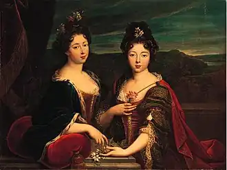 Deux des filles de Louis de Lorraine, la future princesse de Monaco et Mademoiselle d'Armagnac par Nicolas Fouché