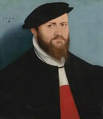 Lucas Cranach le Jeune, Portrait d'homme, 1548, collection particulière.