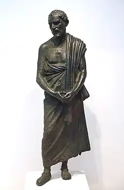 Copie en bronze du IIIe&nbsp;siècle d'après le Démosthène de Polyeuctos.Musée Arthur M.Sackler, université Harvard.
