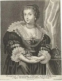 Portret van Henrietta Maria, echtgenote van Karel I van Engeland (Portrait de Henriette-Marie de France, épouse de Charles Ier d'Angleterre, ca. 1645 - 1678, Rijksmuseum Amsterdam).