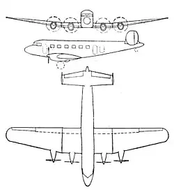 Description de l'image Potez 661 3-view L'Aerophile January 1938.jpg.