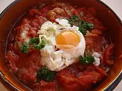 Poulet Marengo et œuf frit « à la Bonaparte ».