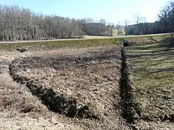 Le Pré Pinson à sec en amont de la RD 939 (mars 2012).