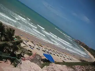 "Praia do Amor" ou "Praia dos Afogados" Le spot de surf de pipa vu depuis la falaise