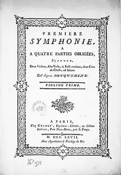page de titre d'une partition.