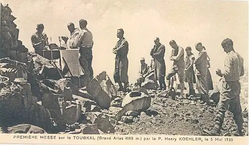 Première messe sur le Toubkal.
