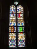 Vitrail n° 2 - quatre saints.