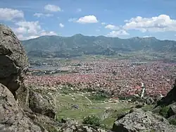 Photographie d'un panorama sur la ville de Prilep