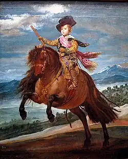 Le prince Balthazar-Charles à cheval,1635, par Diego Vélasquez