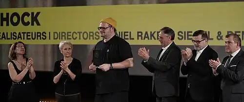 Daniel Rakete Siegel et le jury : Danielle Thiéry, Philippe Frizon, Christophe Baroche, Pascal Carreau, Christel Sire-Coupet pour le prix Police.