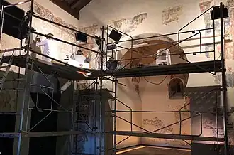 Travaux de restauration des Peintures murales de Sant Quirze de Pedret.