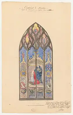 Projet de vitrail pour la cathédrale de Moulins, 1836.