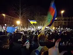 Manifestation pro-ukrainienne à Budapest (Hongrie).