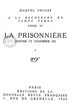 Image illustrative de l’article La Prisonnière (roman)