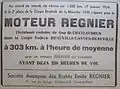 Publicité pour les moteurs Régnier