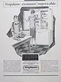 Publicité pour la marque Frigidaire en 1929 (avec la mention « tout appareil réfrigérateur qui ne porte pas cette plaque n'est pas un Frigidaire. »)