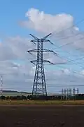 Pylône de type Drapeau 400 kV 2 ternes.