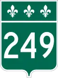 Panneau route 249