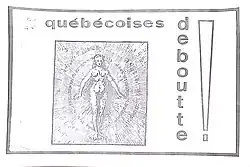 Couverture du premier numéro du journal Québécoises Deboutte publié en novembre 1971 par le FLF