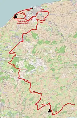 Parcours schématisé de la troisième étape.