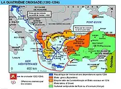 Carte de la quatrième croisade.