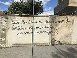 Photographie d'un graffiti sur un mur