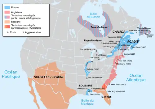 carte de l'Amérique du Nord