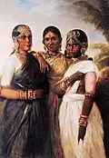 Femmes de la famille royale de Mysore. Tableau de Thomas Hickey, réalisé en 1805.
