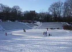 L'amphithéâtre du parc en hiver.