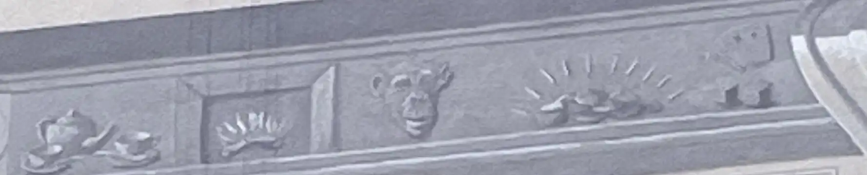 Rébus sur la façade du théâtre Saint-Georges.