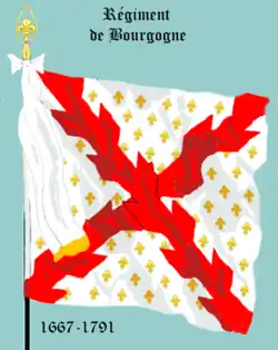 Drapeau d’ordonnance du régiment de Bourgogne de 1668 à 1791.