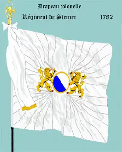 drapeau colonel de régiment de Steiner de 1782 à 1791