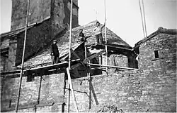 Rénovation de l'église Saint-Barthélémy en septembre 1932.