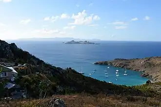 Vue de la plage depuis Colombier.