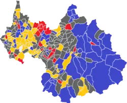 Carte des communes de la Savoie par candidat arrivé en tête à l'issue du premier tour des élections présidentielles de 2017