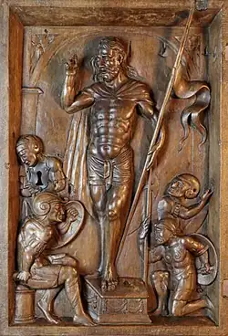 Christ ressuscité, porte de tabernacle, XVIIe&nbsp;siècle.