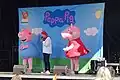 Spectacle avec Peppa Pig sur scène à Copenhague.