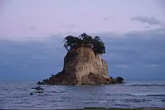 Le rocher en février 2024 un mois après le séisme de 2024 dans la péninsule de Noto.