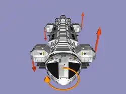 RCS en mode rotation : idem sur un autre axe de rotation.