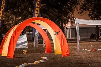 Gates sur un circuit de FPV Racing.