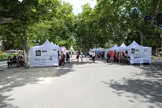 Village des associations lors des RMLL 2014 de Montpellier.