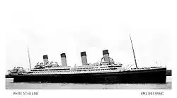 Photographie retouchée du Britannic, avec une coque noire