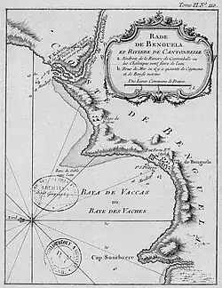 « Rade de Benguela et rivière de Cantonbelle », carte du XVIIIe&nbsp;siècle.