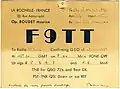 Carte QSL de F9TT, France (1950).