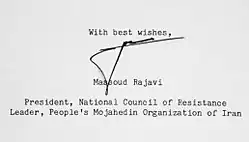 signature de Massoud Radjavi