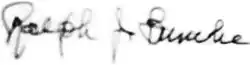 signature de Ralph Bunche