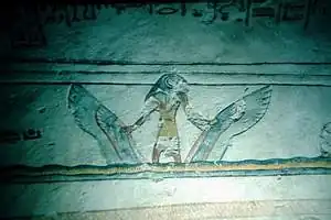 Détail des fresques représentant le dieu Sokaris.