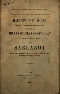 Brochure sur Sarlabot Bœuf Gras de 1857 (1857)
