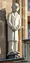 Statue de Benedikt Schmittmann&nbsp;(de) (1990), tour de l'Hôtel de ville de Cologne